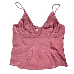 Intimately Free People Lyric Satin Pink Cami Tank Size Medium